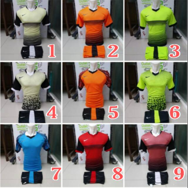 Setelan Printing Nike Paint Terlaris Baju Kaos Olahraga Jersey Bola Setelan Futsal / Volly