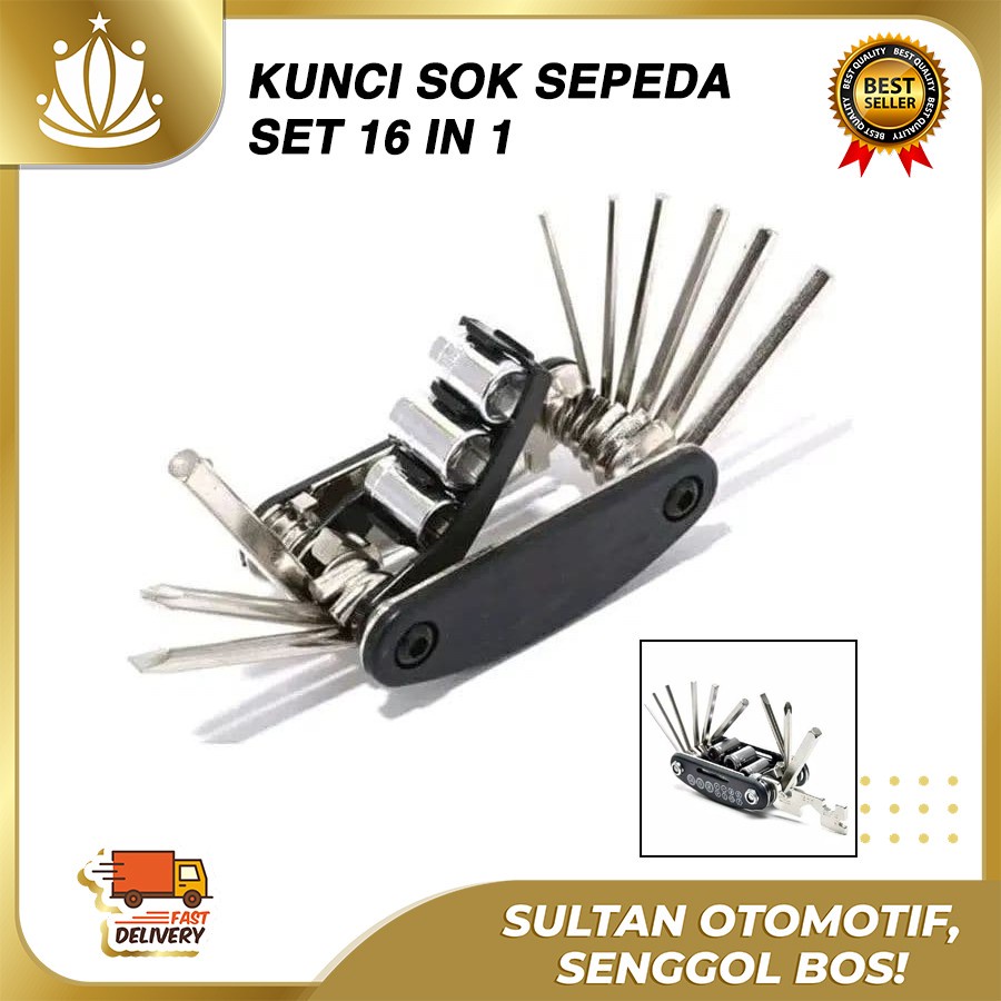 Kunci Sok Sepeda / Kunci Pas Sepeda Set 16in1 MultiFungsi Serba guna