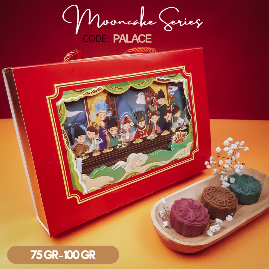 

Slide Box Mooncake Gold Palace / Dus Packaging Kue Bulan 75gr - 100gr