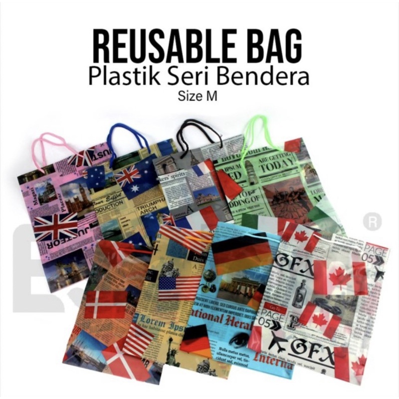 

PAPER BAG FANCY FLAG SEZI S M L | SHOPPING BAG BAGCU | TAS BELANJA