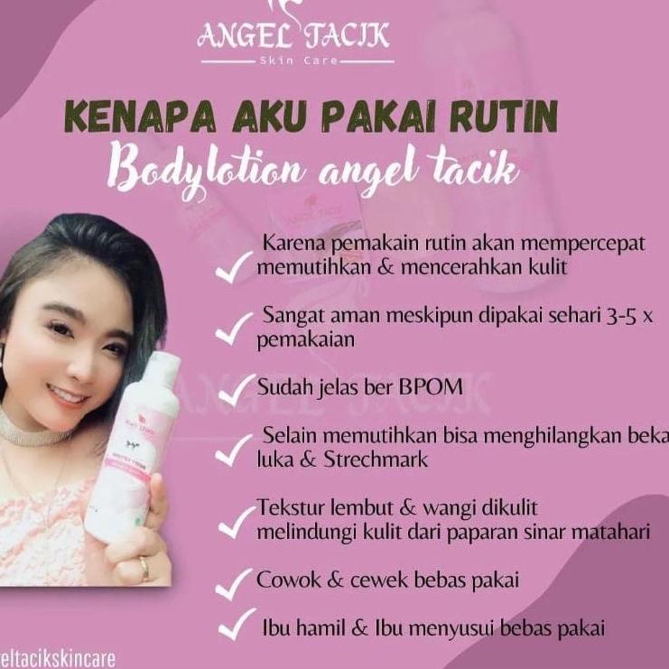 [AW1163] [BPOM] Lotion Handbody Whitening Angel Tacik Original | Pemutih Badan Ampuh [KODE26]