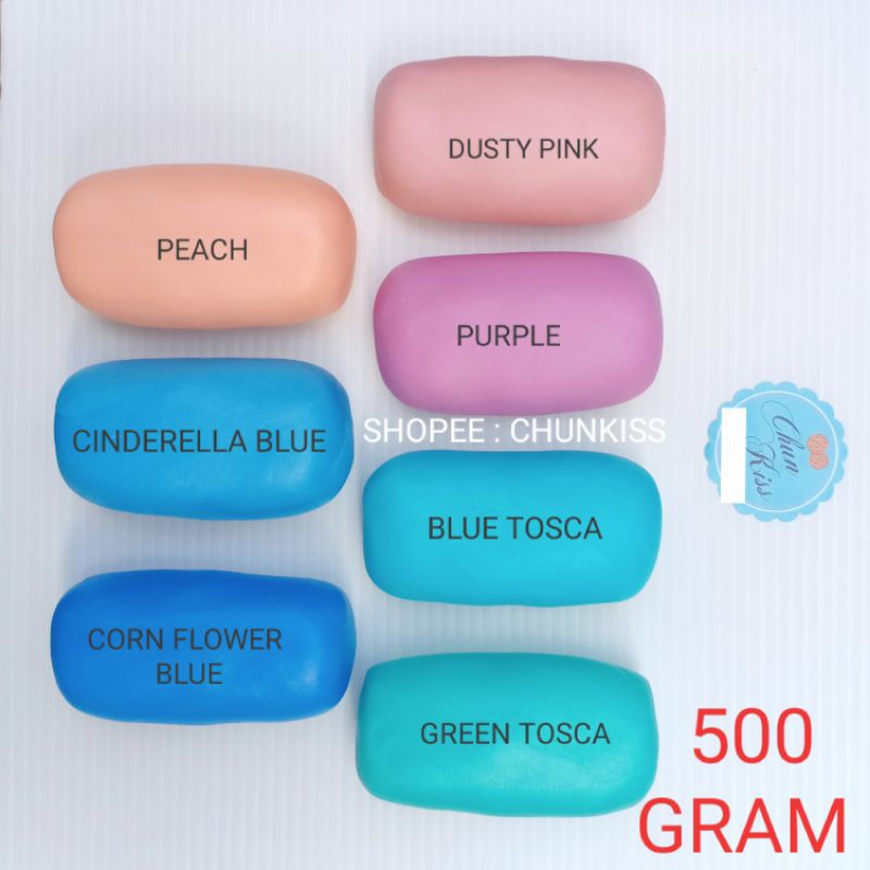 FONDANT WARNA 500 GRAM - PASTEL &amp; BLEND &amp; DEEP BLUE