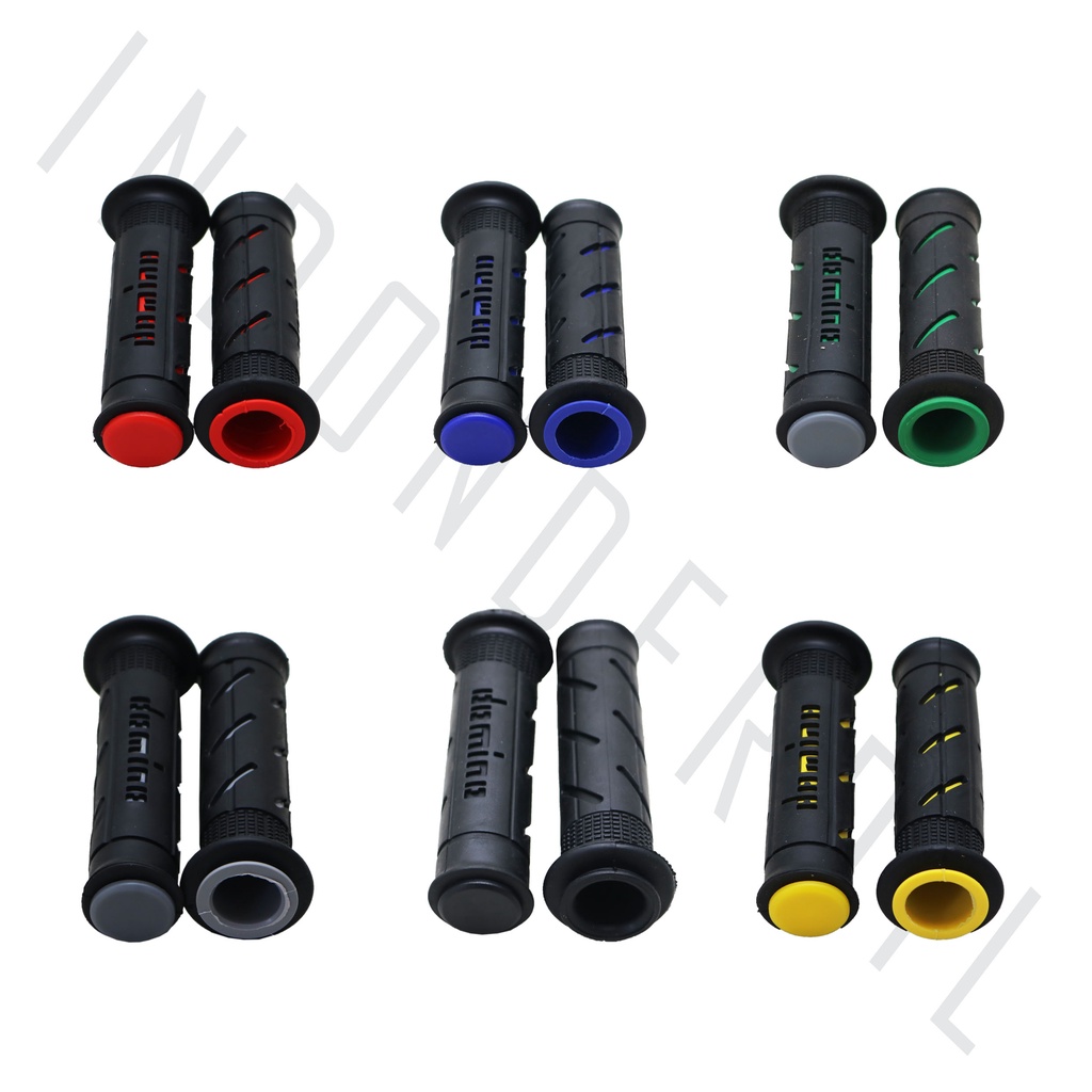 Handle-Hand Grip-Fat-pad Assy-Handfat-Handpad-Handgrip-Handlegrip Sisik-Garis Domino Motor Variasi Universal-Untuk Semua Jenis Motor Merk Domino Merah-Biru-Hijau-Abu-Hitam-Kuning