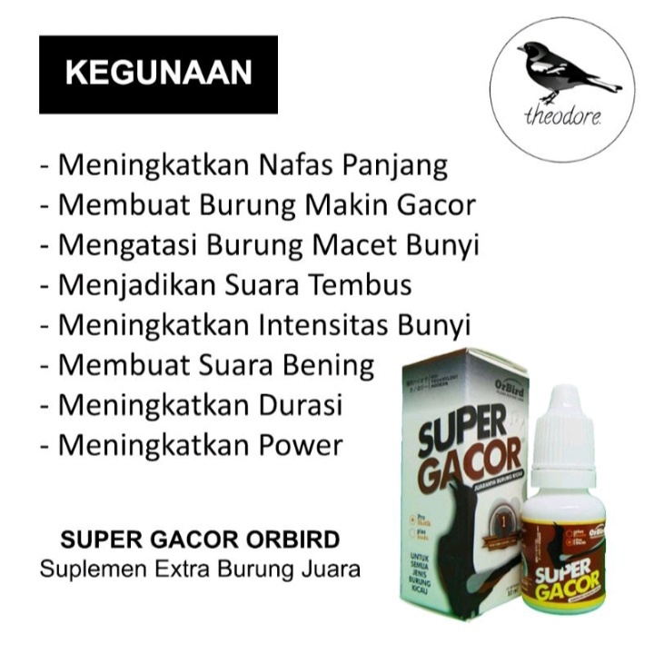 VITAMIN OBAT BURUNG MURAI KACER PLECI MACET BUNYI LESU SUPER GACOR ORBIRD PENAMBAH POWER VTNSPGC