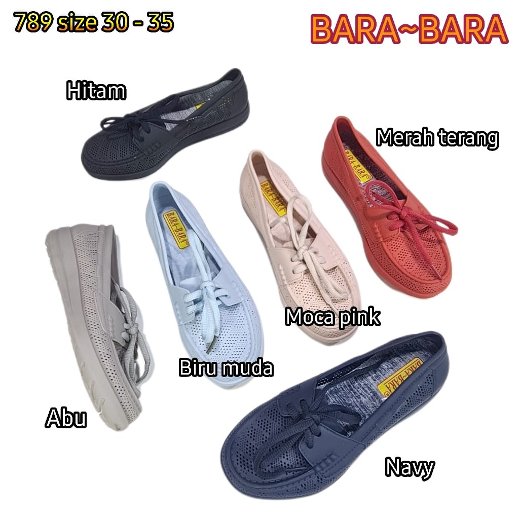 sepatu cewek abg anak tali bara bara jelly shoes karet import 789