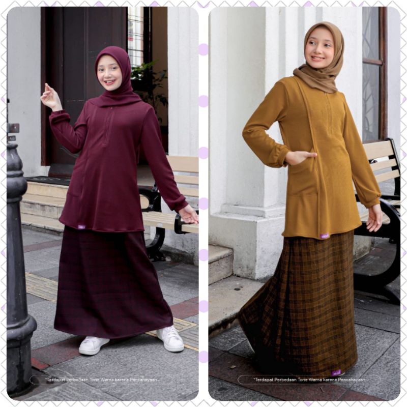 ETHICA KIYOMI 06 MAROON DAN MUSTARD SETELAN ANAK ROK