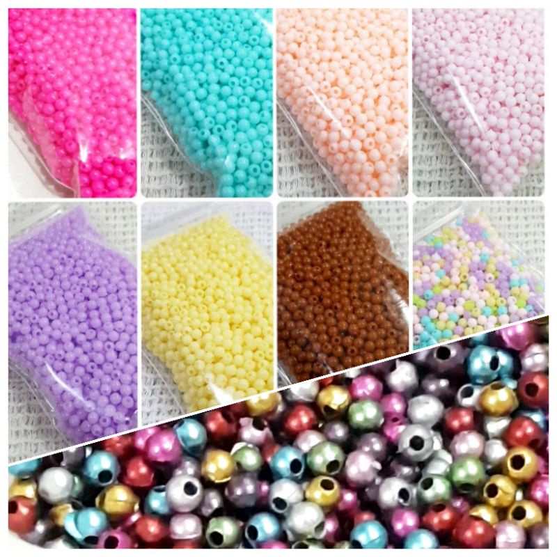 2500 Biji Mote 3mm Manik Monte Beads Kapur Aksesoris Gelang Kalung Strap Masker