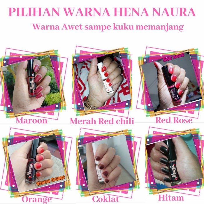 {READY}NAURA KUTEK MUSLIMAH HENNA KUKU HALAL BERBAGAI WARNA