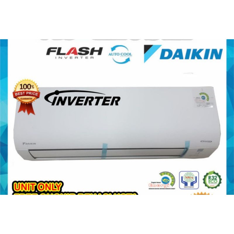 ac daikin 1pk new flash inverter 1 pk super pcb wide angle r32 low watt mode econo self diagnosis