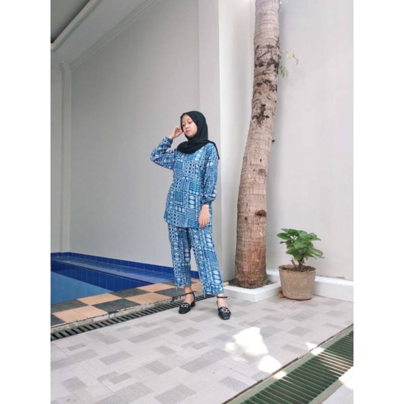 Piyama Lengan Panjang Rayon Murah Wanita Babydoll
