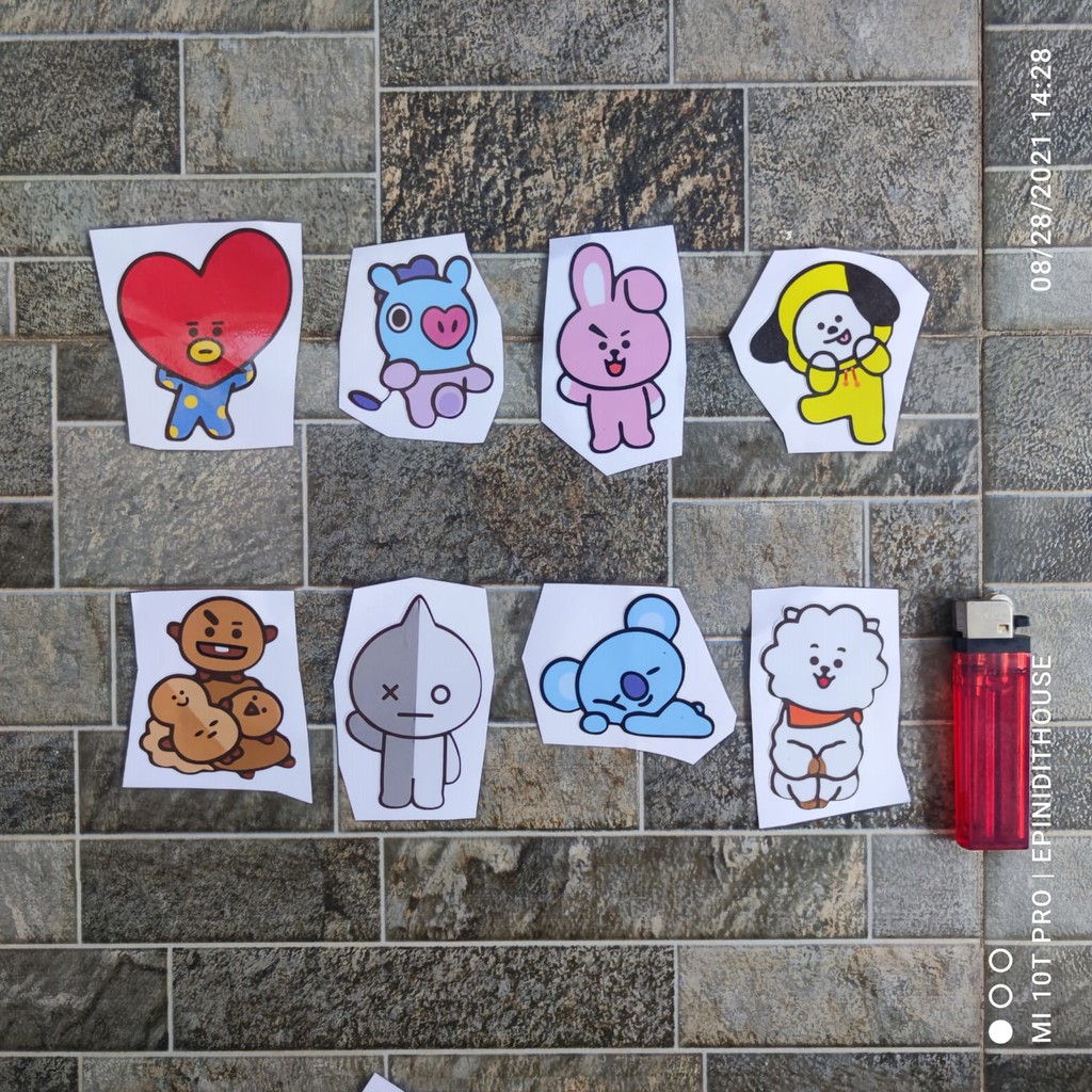 

Stiker Vinyl Bete 21 Domba Love Monyet Babi Kelinci Kartun ARMY Tata Mang Van Koya RJ Shooky