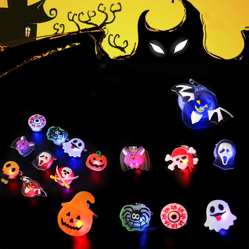 25pcs Pin Lencana LED Glowing Untuk Properti Panggung Pesta Halloween