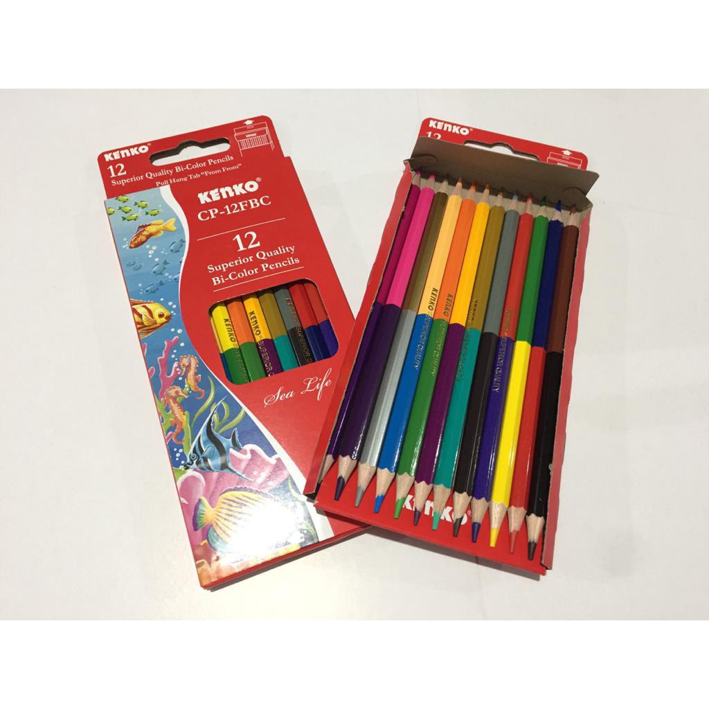 Jual Pensil Warna Kenko 2 Sisi Bicolor 12 Warna Cp 12fbc Shopee