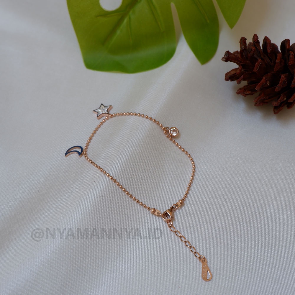 Nyamannya - Gelang Tangan Stainless Wanita Bracelet Titanium Star Moon