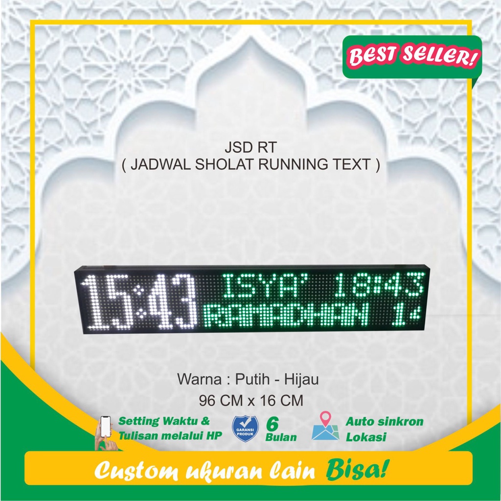 JAM DIGITAL MASJID JAM MASJID ALARM SHOLAT JADWAL SHOLAT DIGITAL - LED JEPARA