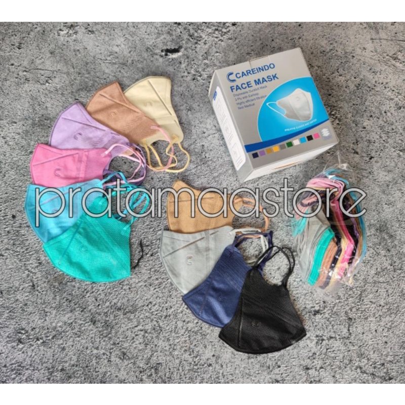 DB CAREINDO MIX 50 - MASKER DUCKBILL 3PLY GARIS EMBOS MIX MIRIP UTAMA