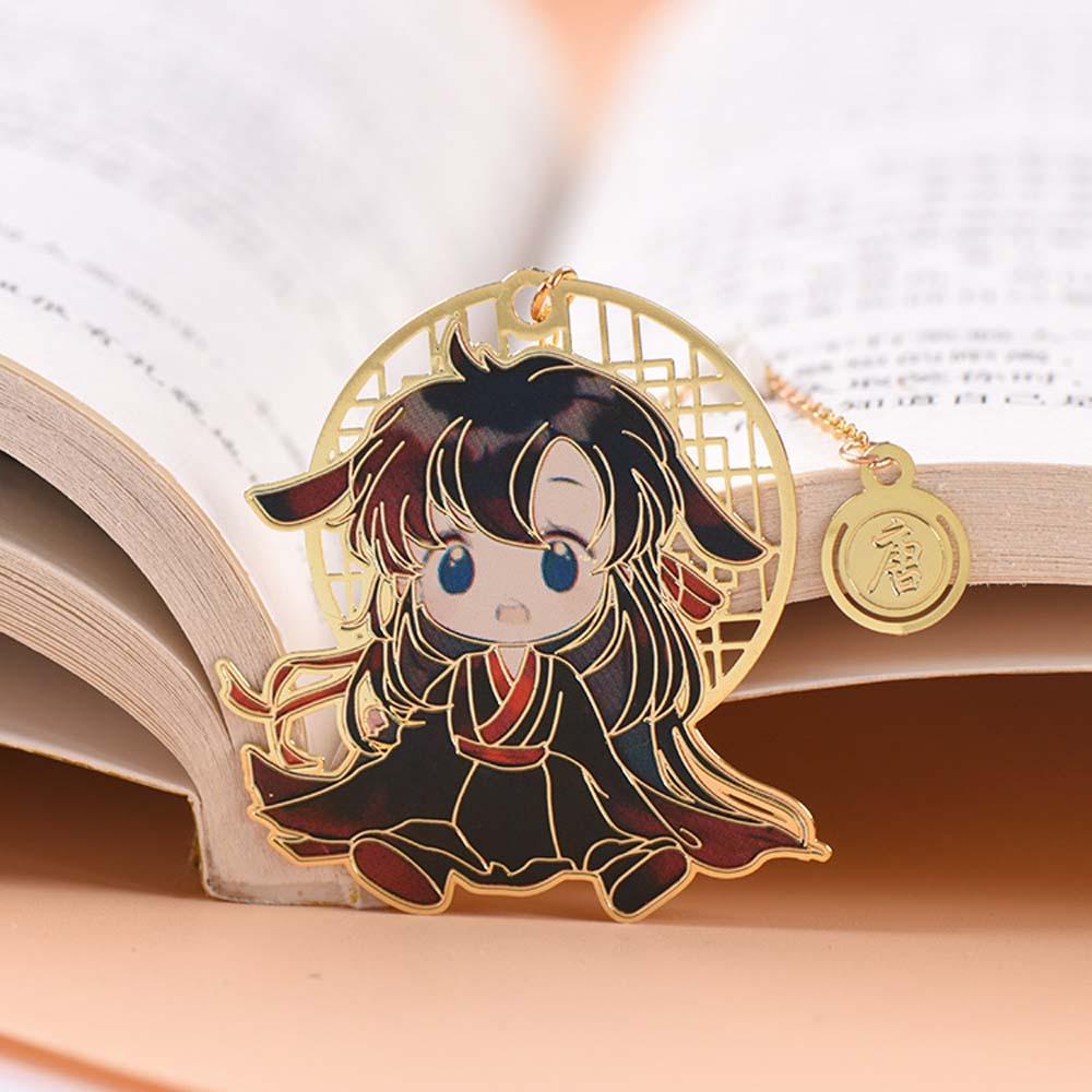 Agustina Tian Guan Ci Fu Rumbai Gaya China Xie Lian Hollow Pagination Mark Metal Penanda Buku Hua Cheng