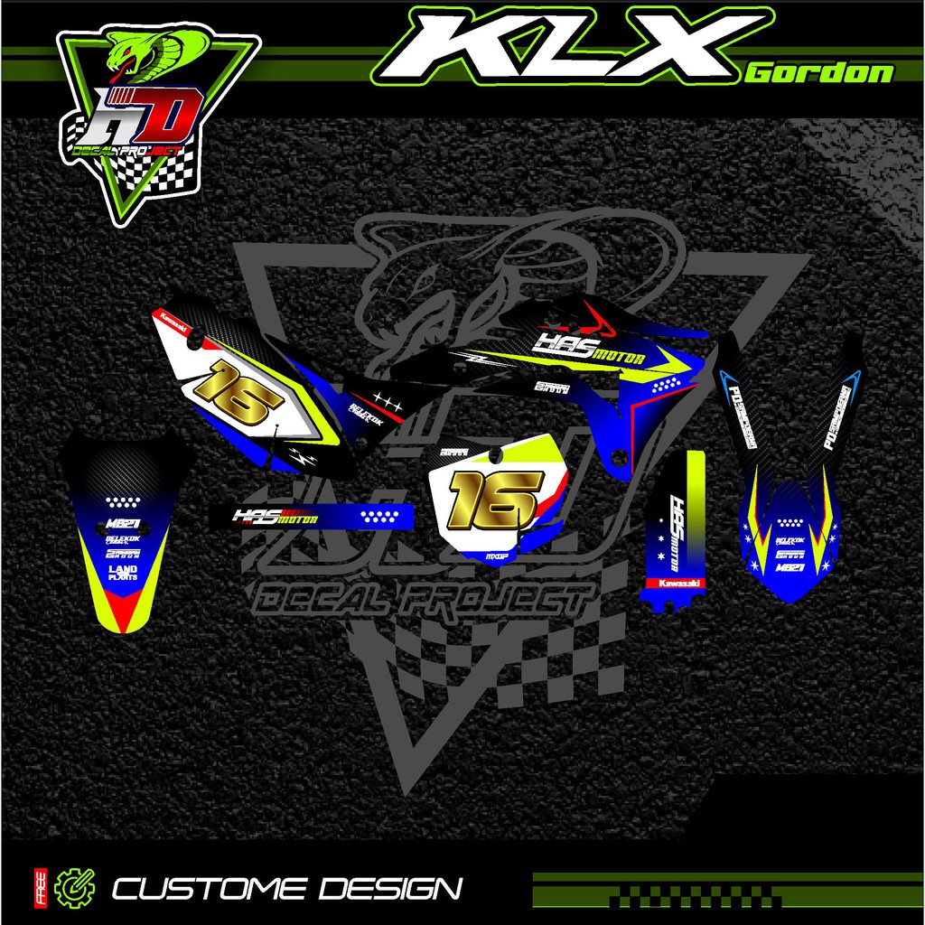 Decal KLX Gordon Decal klx bf /dtracker/klx150/gordon Full Body Design Custom