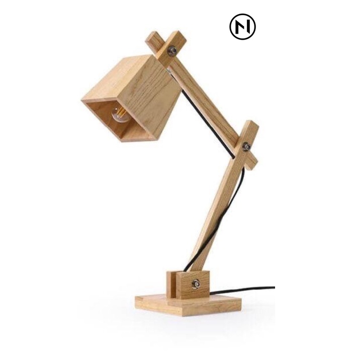 Lampu Meja - Lampu Baca / Lampu Tidur / Lampu Meja Kayu Tekuk