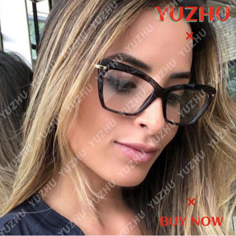 (YUZHU) Bayar di Tempat INS Fashion Retro Cat Eye Wanita Kacamata Frame Anti Blue Eyeglasses