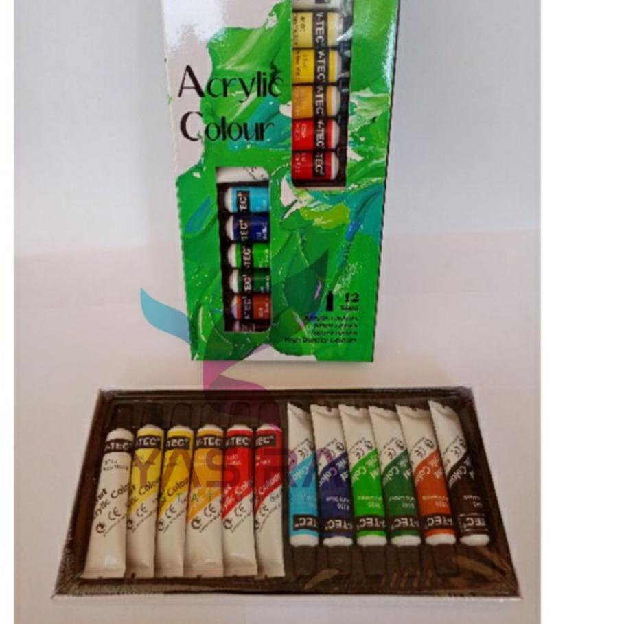 

⇣ ( 180 Gram ) SATU SET 12 WARNA Cat Acrylic Cat Acrilic Cat Akrilik 6Ml V-tec Vtec 12 Warna ☈