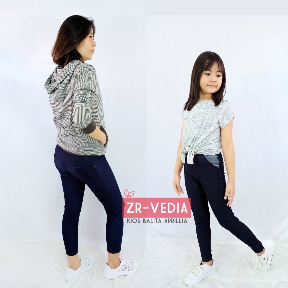 (COUPLE) Mom &amp; Kids Premium Jeans Legging(Ada Banyak Size) Bayi-15 Tahun Import Soft Jegging Stretch