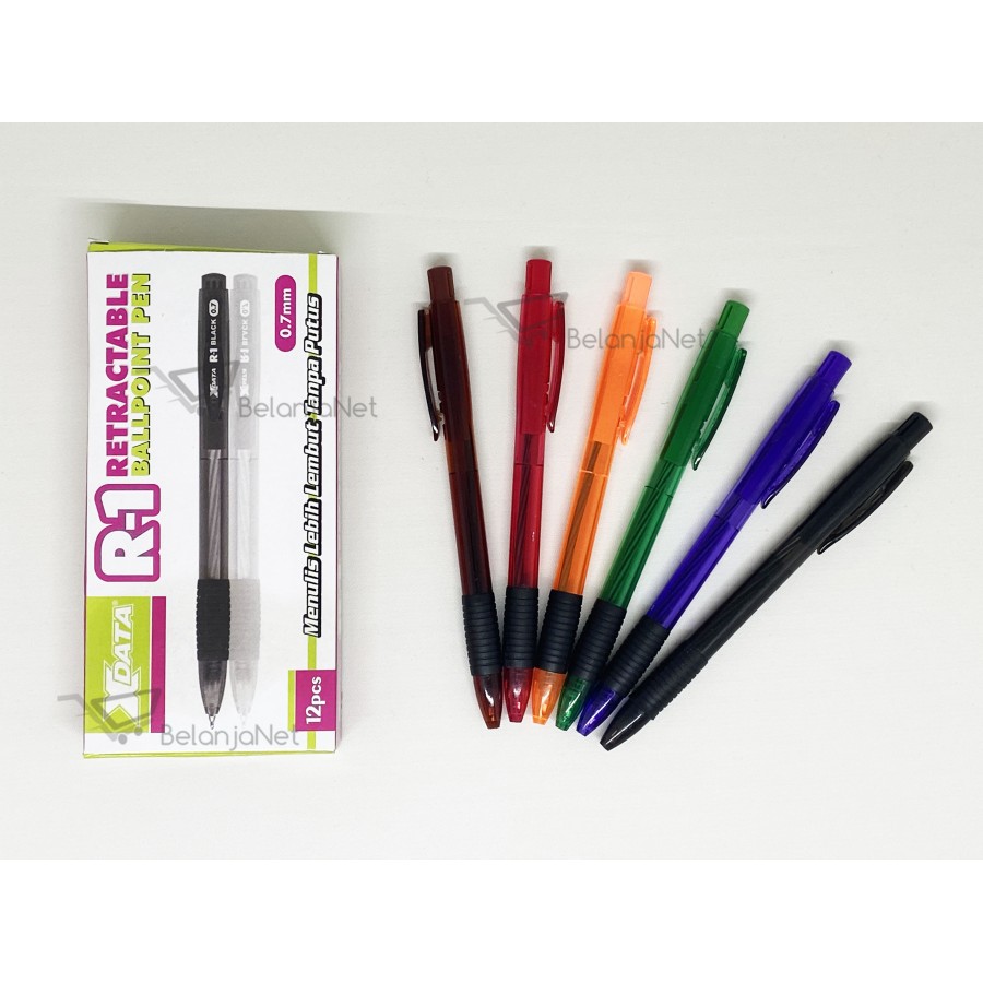 Pulpen | Pen Xdata R1 Cetek Retractable 0.7 mm Semi Gel [12 PCS]