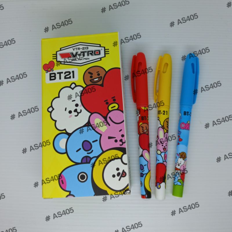 

Bolpen Murah / Pen / Pulpen V-TRO Motif BT21 BTS 12 pcs