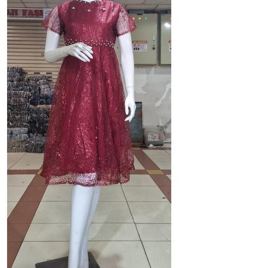 ♠ AK - DRESS NATAL DRESS PESTA DRESS WANITA DRESS LENGAN PENDEK DRESS PERNIKAHAN DRESS KEBAYA OUT FI