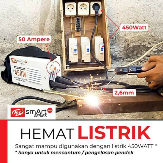 Mesin Las 450 Watt H&amp;L Smart Series MINI 450W