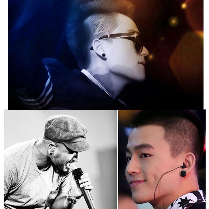 Murah!!! 4Pcs (2 Pasang) Anting Magnet Hitam Bulat 8mm Dan 10mm