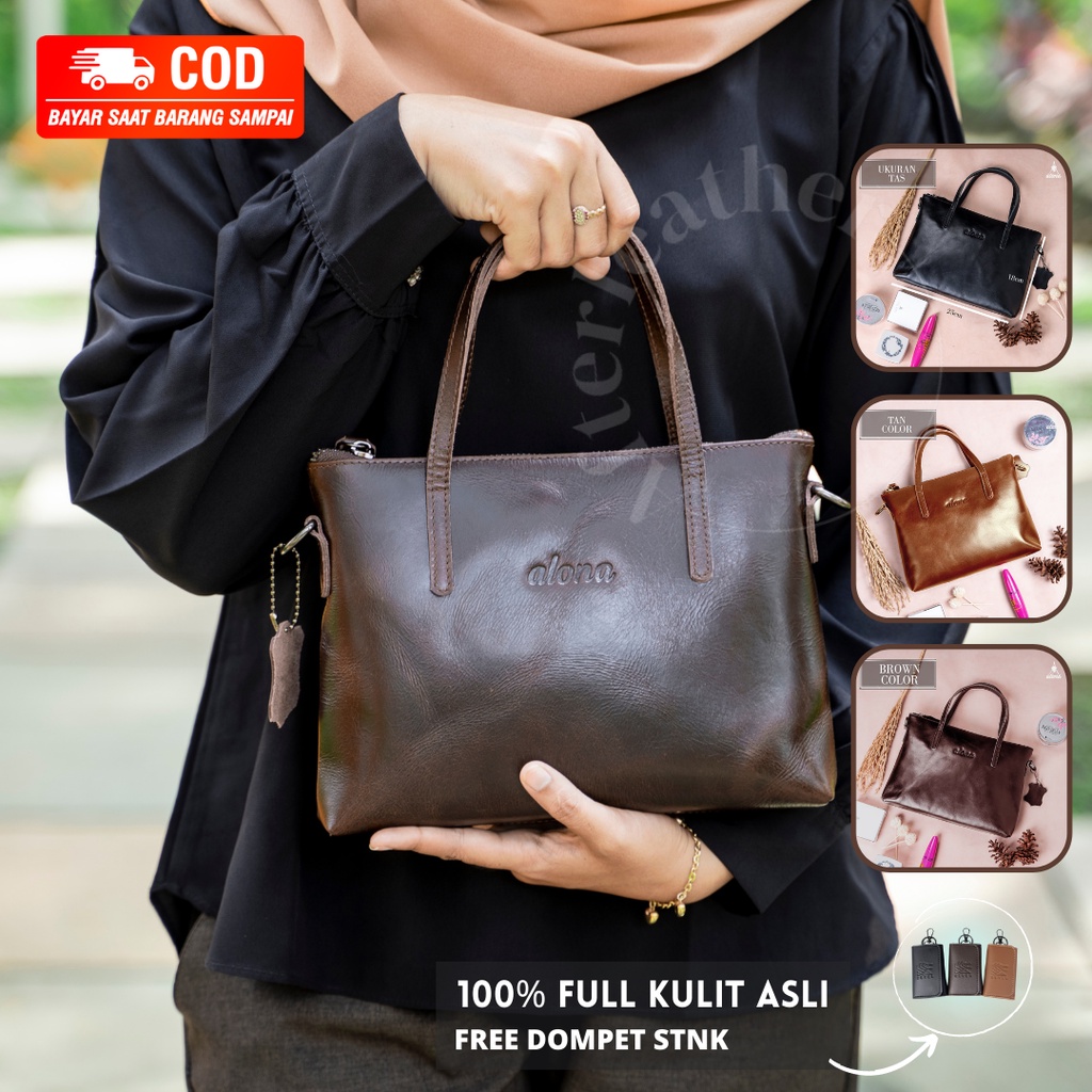 Shopper bag Alona Leather Premium Bag Tas selempang Kulit Asli Premium By Alona woman bag