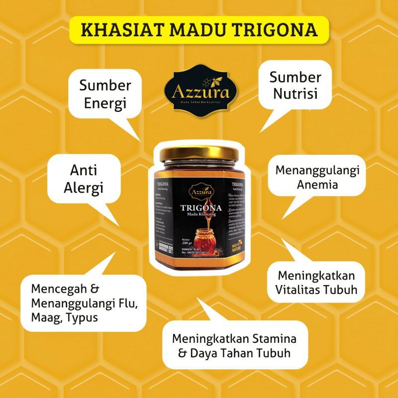 

Madu Azzura Trigona Klanceng Kelulut Teuweul Original 100% Asli Murni dan Alami 200gr