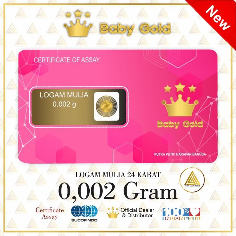 BABY GOLD MINI GOLD EMAS MURNI 24 KARAT 0,002 Gram