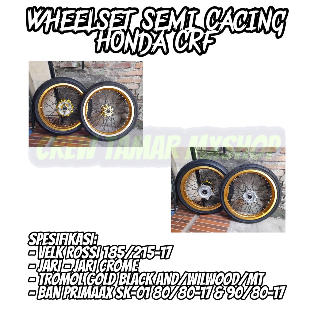 PELK VELG VELK PELG RODA SATU PAKET WHEELSET UNUK HONDA CRF
