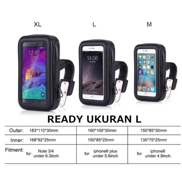 HOLDER HP MOTOR Waterproof Mobile Phone MERK ICC KECIL I Holder Sarung Hp Motor KECIL SKU-2413