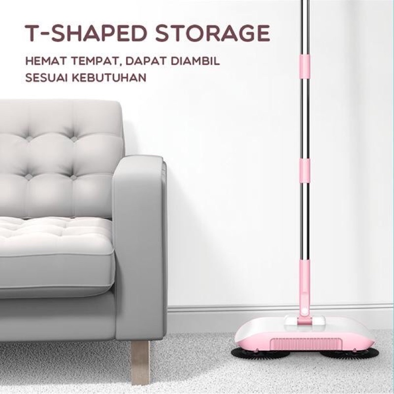 SAMONO SCM005 2 in1 Mesin Sapu Pel Otomatis Serbaguna Ultra Broom Rotate Cleaning Sapu 360 Derajat