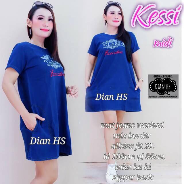 KESSI DRESS MATT JEANS WASH QUALITY