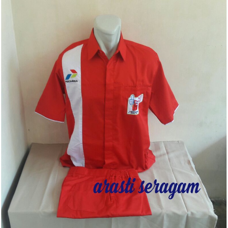 Seragam Operator SPBU Pertamina Pasti Pas ( Baju dan Celana )