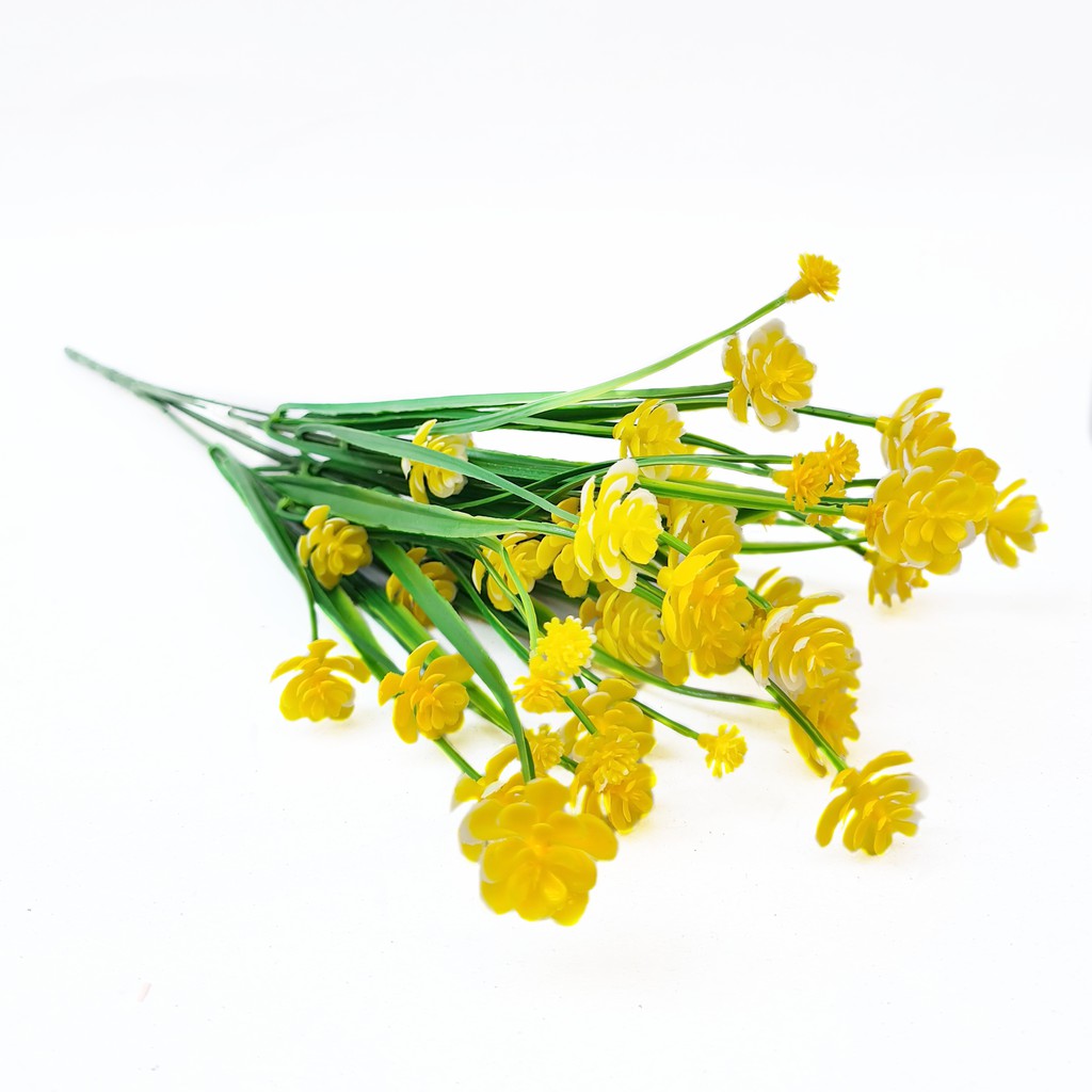 Bunga Plastik Lotus Artificial Pernak Pernik Interior Flower Dekorasi Meja - AF47-Kuning