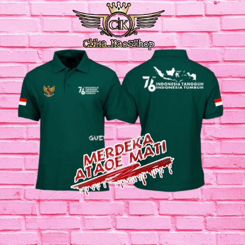 Kaos Polo HUT RI ke 76, Desain Peta Indonesia