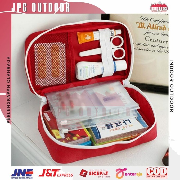 Kotak Tas Obat Penyimpanan P3K First Aid Kit Travel Outdoor Survival