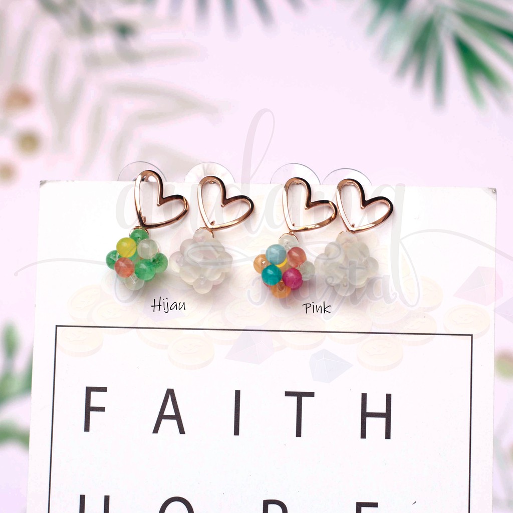 Anting Stud Balloon Heart Lucu Unik GH 203755