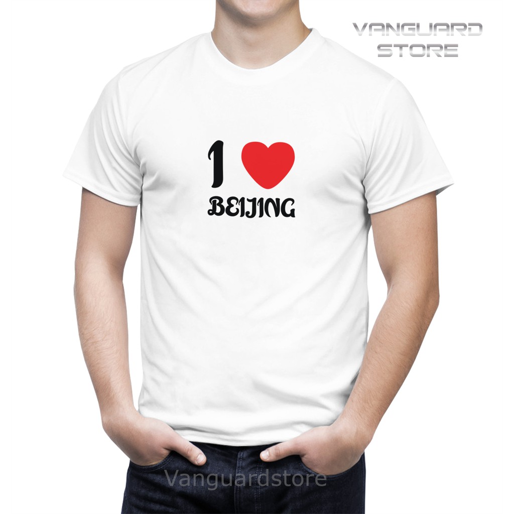 KAOS I LOVE BEIJING COMBED 20S COWOK WANITA PRIA COWO UKURAN BAYI - DEWASA JUMBO BIG SIZE 0 - 4XL