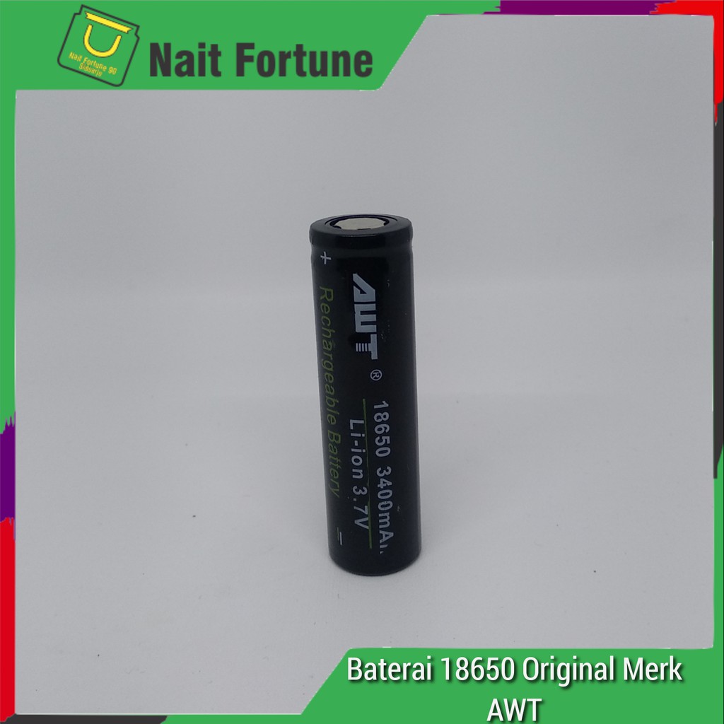 Baterai 18650 Original Merk AWT