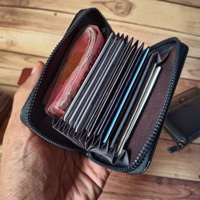 Dompet kulit import Kartu kredit Atm Resleting