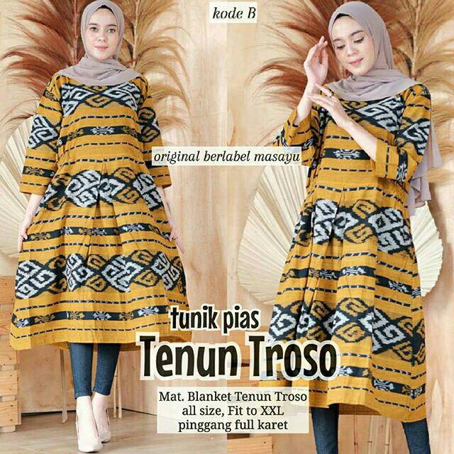 Tunik Motif Tenun/Tunik Trendy Terbaru/Tunik Model Terbaru