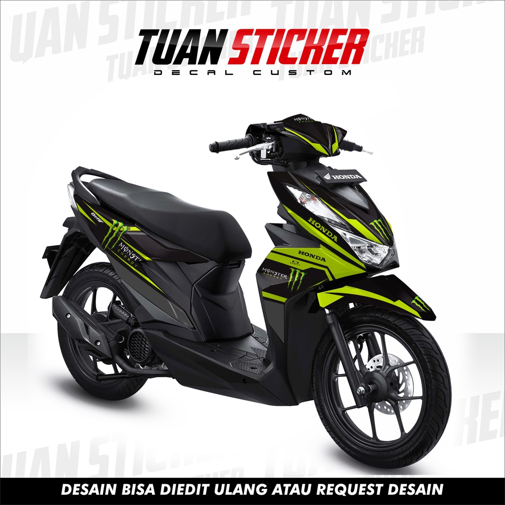 Sticker Striping Decal Beat 2020, Sticker Beat, Decal Beat monster custom desain