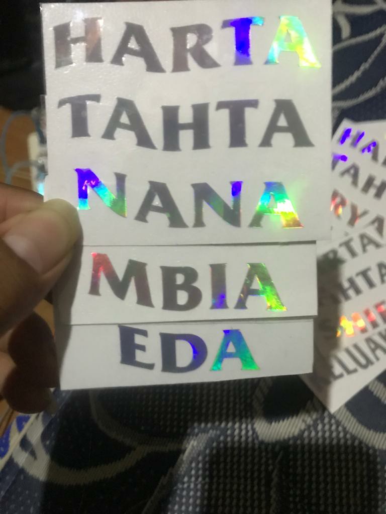 Stiker Cutting Harta Tahta Hologram