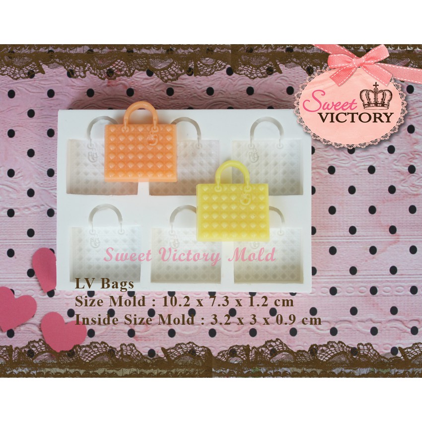 Cetakan Silikon Tas LV Bags puding coklat jelly